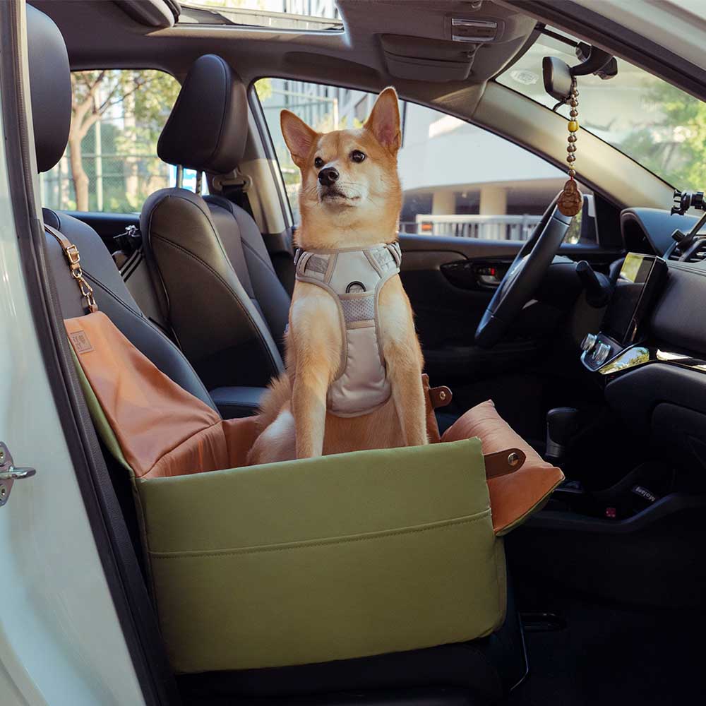 Elevated Faux Leather Deluxe Dog Car Seat Booster Bed - Urban Voyager