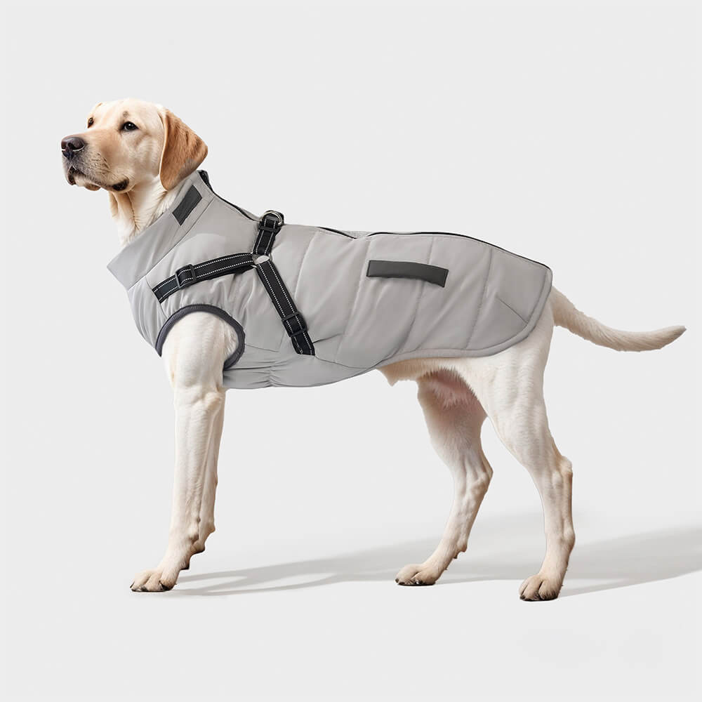 Verstellbare, wasserdichte, warme Outdoor-Hundegeschirrjacke