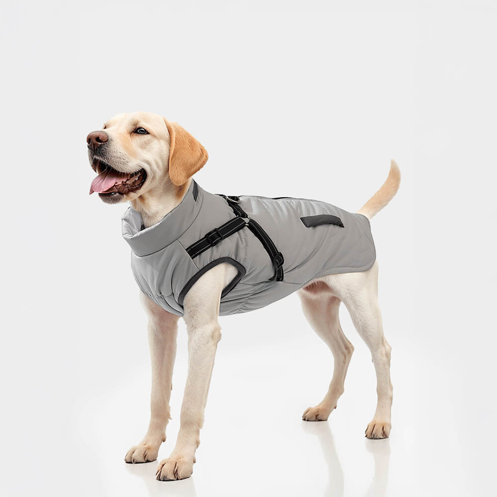 Verstellbare, wasserdichte, warme Outdoor-Hundegeschirrjacke