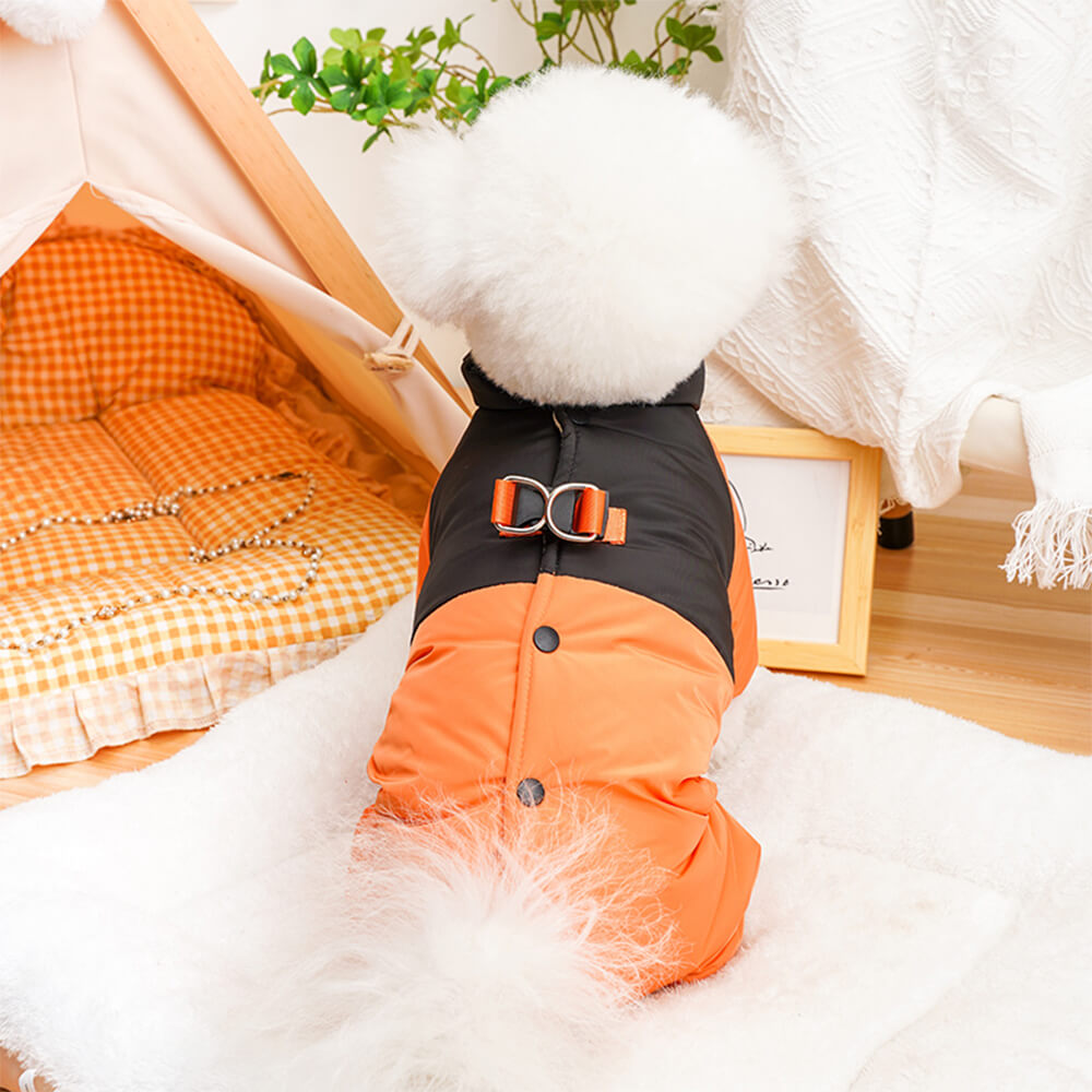 Back-Opening Waterproof & Windproof Four-Legged Outdoor Dog Coat