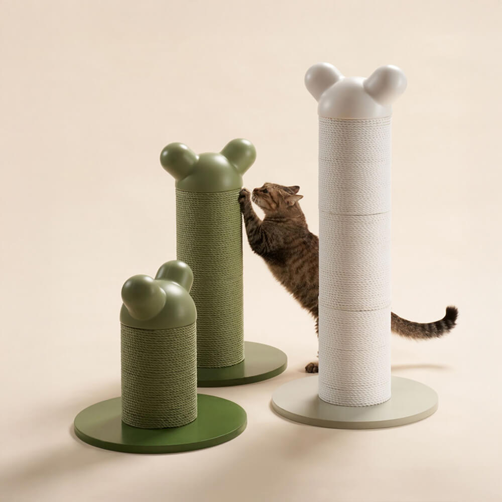 Bear-Ear Design Durable Paper-Rattan Large Cat Scratching Post