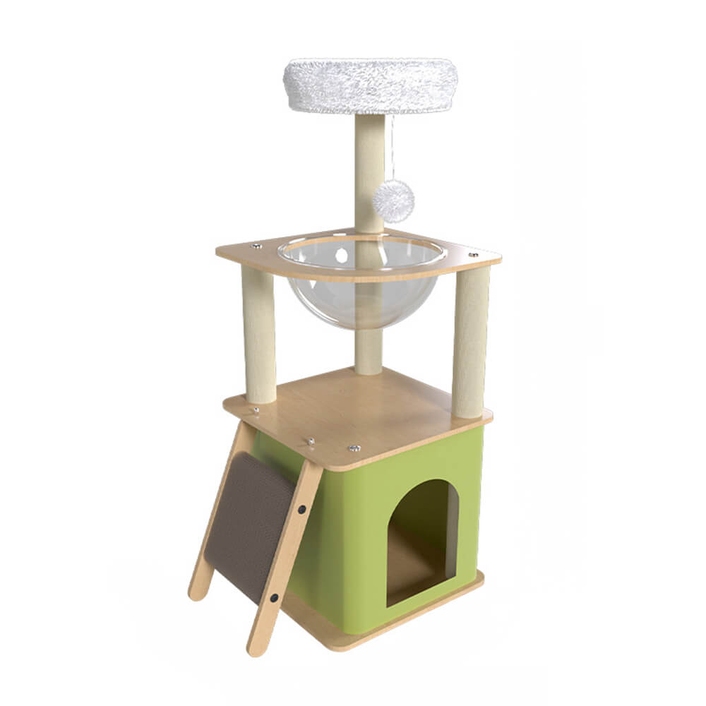 Classic Multifunctional Wooden Large Cat Tree with Cat House