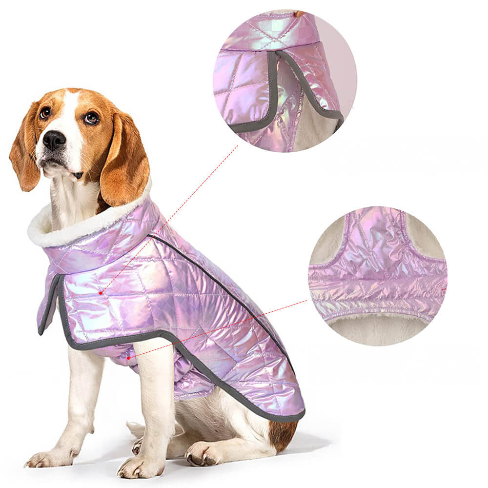 Veste chaude réfléchissante imperméable colorée éblouissante pour chien