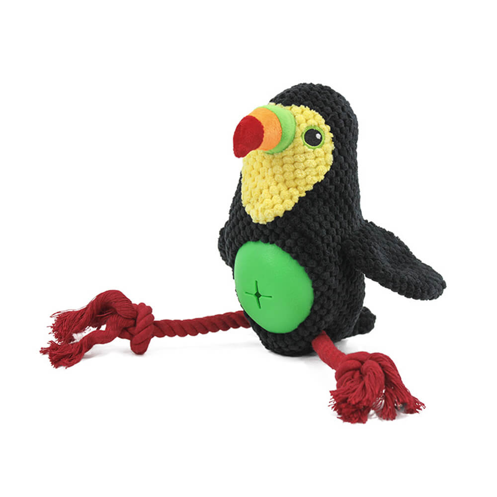 Flamingo Parrot Interactive Durable Rope Chew Dog Toy