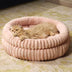 Minimalismo redondo de leche tibia Velvet Faux Fur Fur Pierro y cama de gato