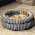 Minimalismo redondo de leche tibia Velvet Faux Fur Fur Pierro y cama de gato