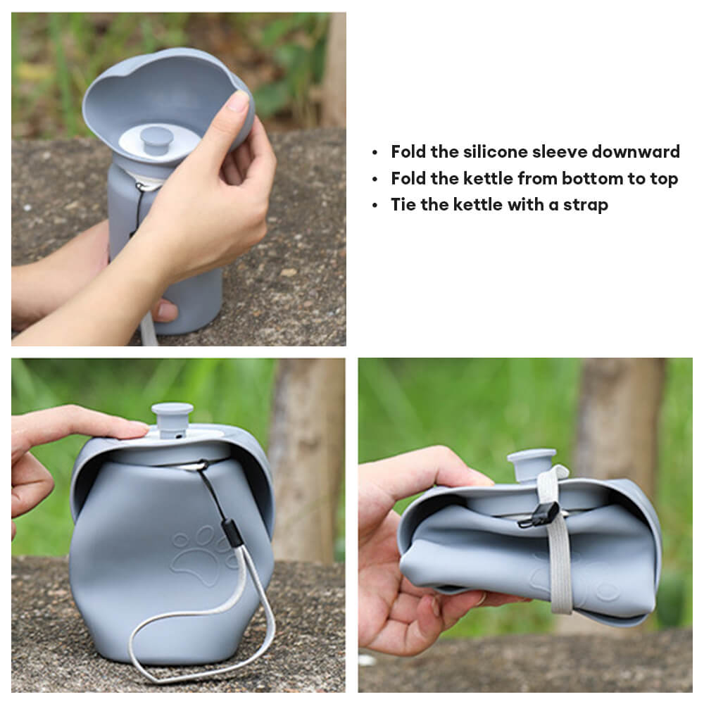 Portable Outdoor Folding Sealed Soft Silicone Pet Water Bottle