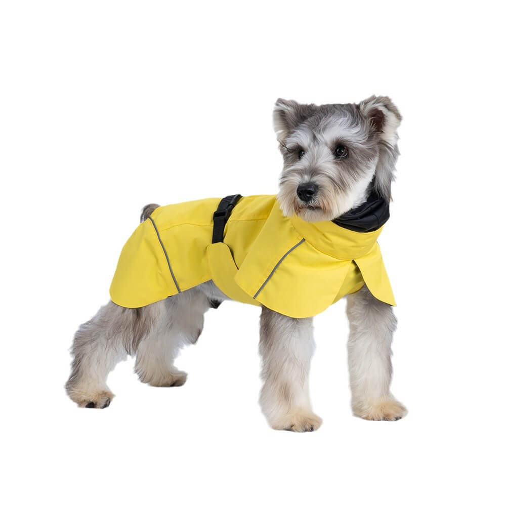 Poncho imperméable léger et réfléchissant à col roulé pour chien, imperméable et réglable