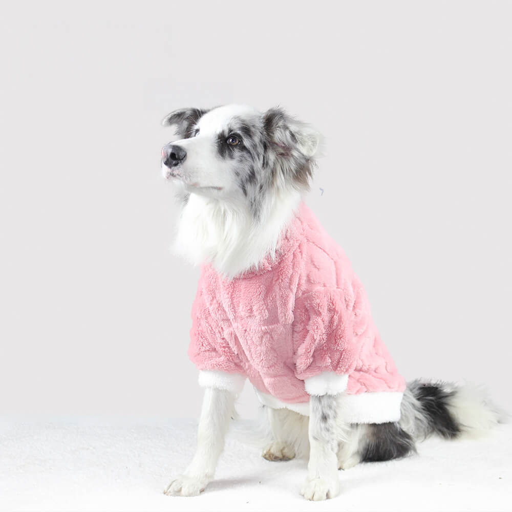 Ultraweicher, doppelseitiger Polar-Fleece-Wärme-Hunde-Pyjama-Loungewear