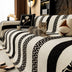 Venus Striped Geometric Chenille Full-Cover Throw Couch Cover