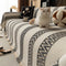 Venus Striped Geometric Chenille Full-Cover Throw Couch Cover