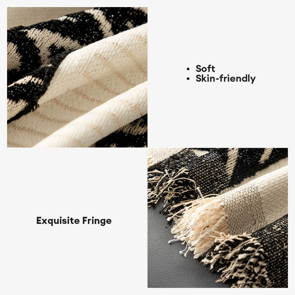Venus Striped Geometric Chenille Full-Cover Throw Couch Cover