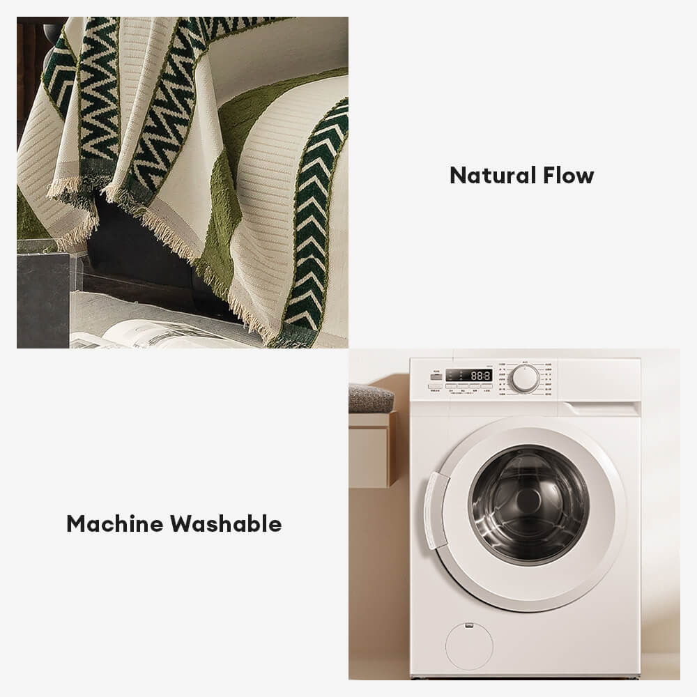 Venus Striped Geometric Chenille Full-Cover Throw Couch Cover