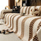 Venus Striped Geometric Chenille Full-Cover Throw Couch Cover