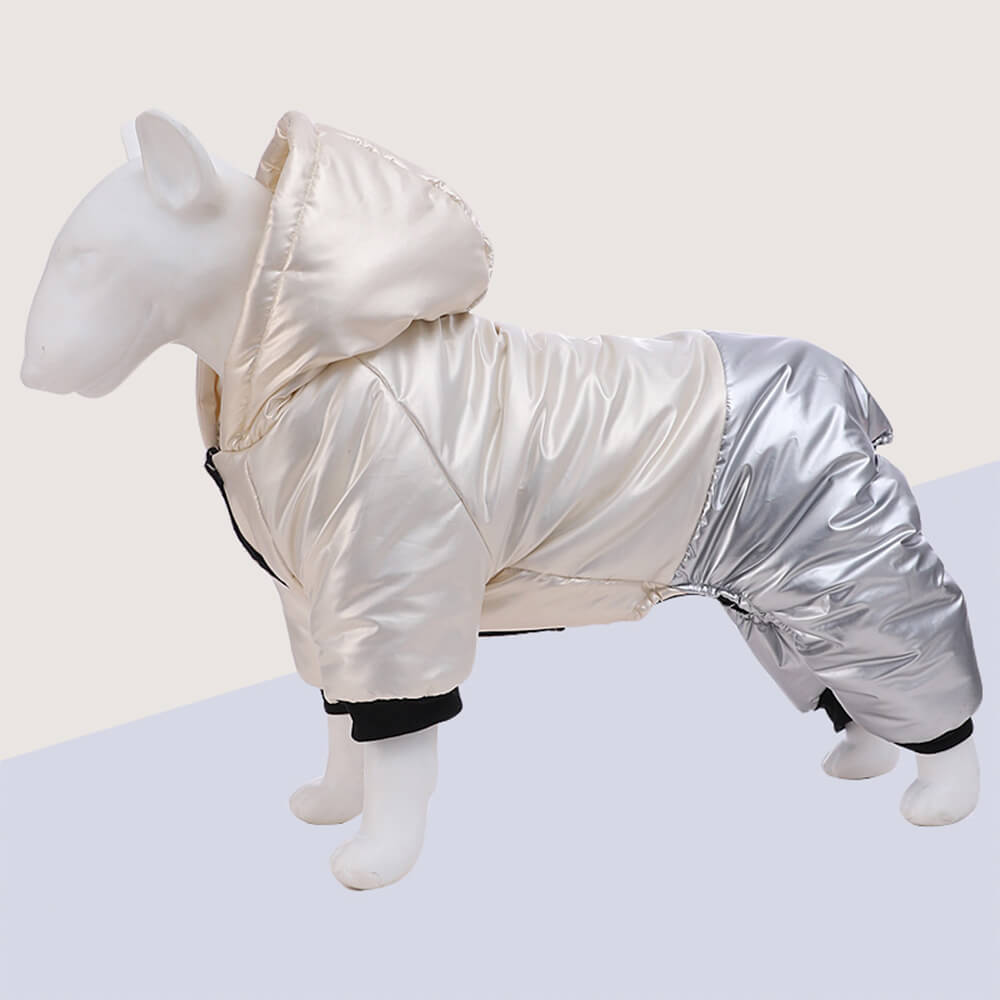 Manteau à capuche imperméable et coupe-vent pour chien avec fermeture à pression