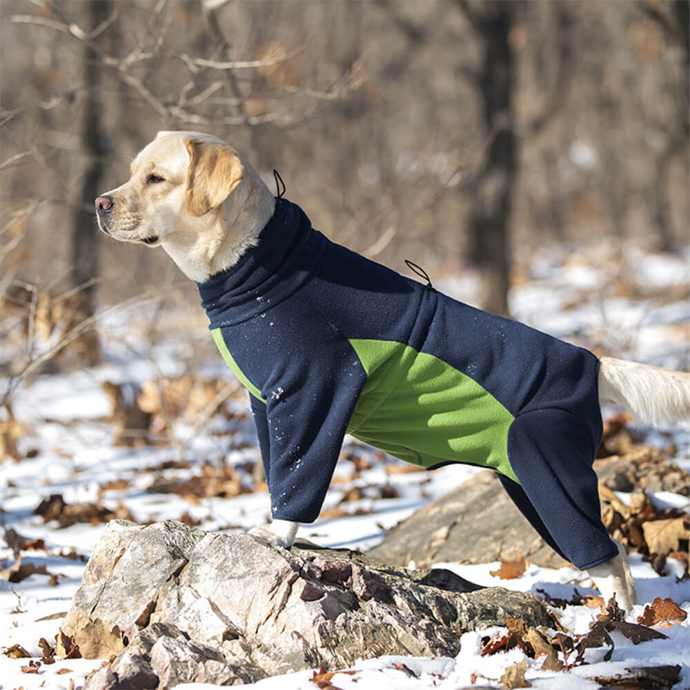 Winddichter Ganzkörper-Wärme-Rollkragenpullover aus Polarfleece für Hunde