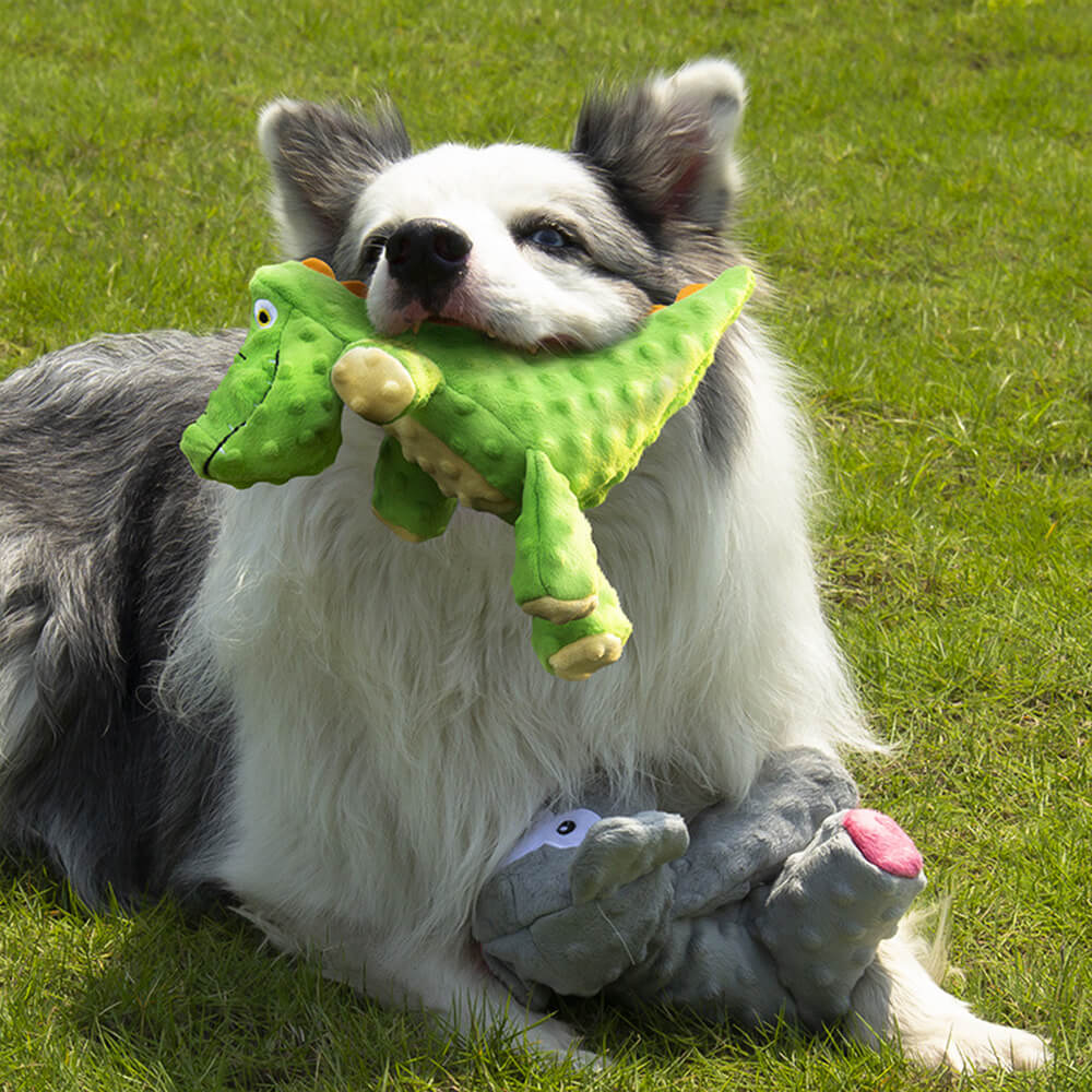 Durable Bite-Resistant Alligator Dog Toy with Built-In Squeaker