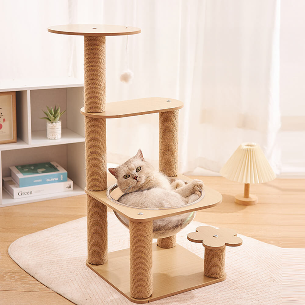 Five-Tier Cat Tree with Space Capsule and Wear-Resistant Scratching Posts