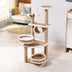 Breathable Rattan-Weave Sisal Multi-Level Cat Tree with Cozy Bed