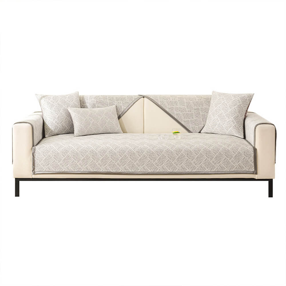 Cooling Iced Bean Geometric Pattern Non-Slip Couch Cover