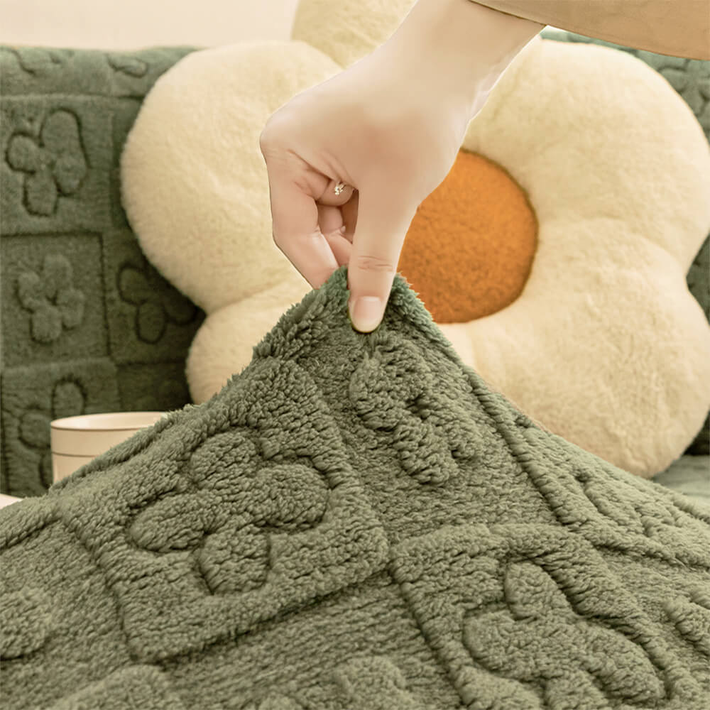 Floral Jacquard Fleece para la cubierta del sofá de calor
