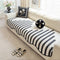 Modern Chevron Stripes Chenille Couch Cover with Wavy Edges