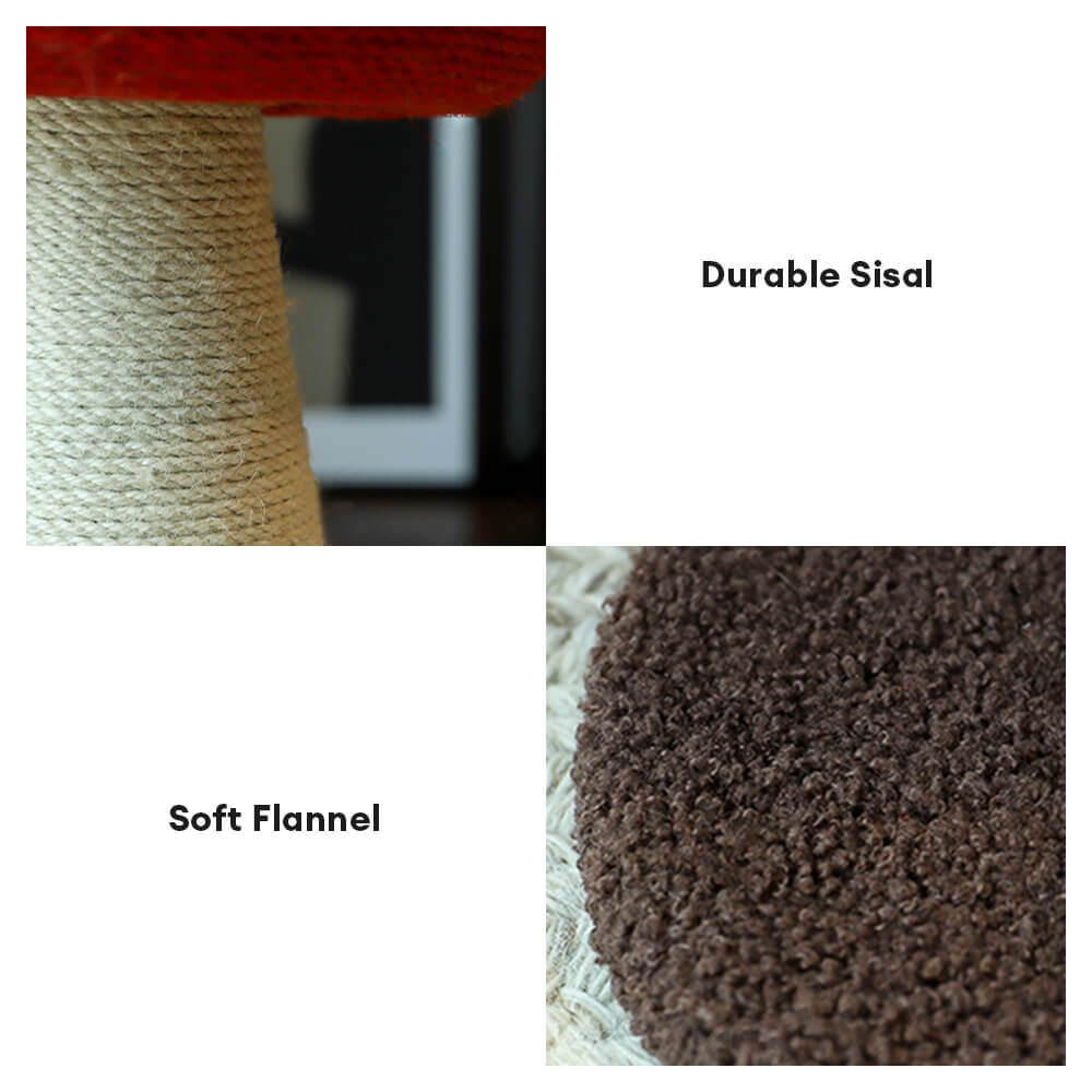 Mushroom-Shaped Natural Sisal Scratching Post for Large Cats