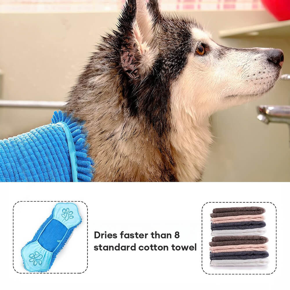 Toalla de baño de chenille y gato de chenille suave y seca