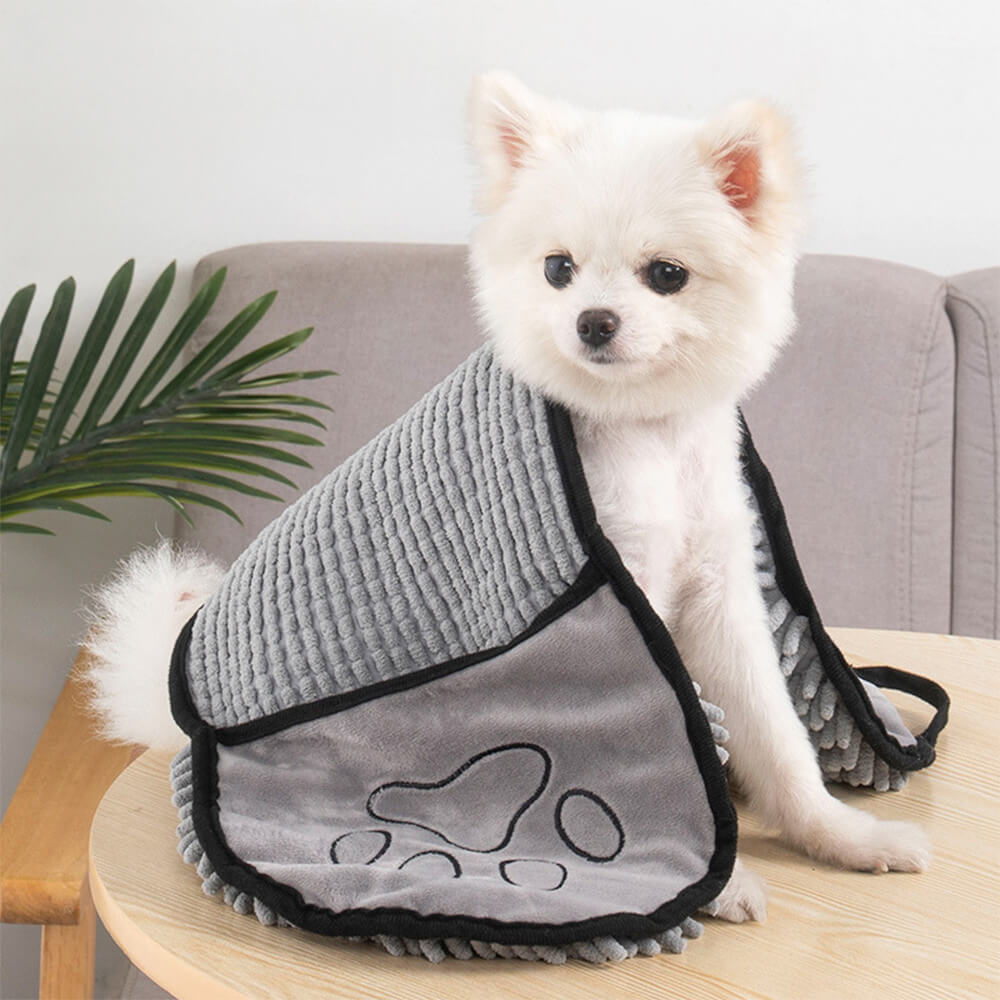 Toalla de baño de chenille y gato de chenille suave y seca