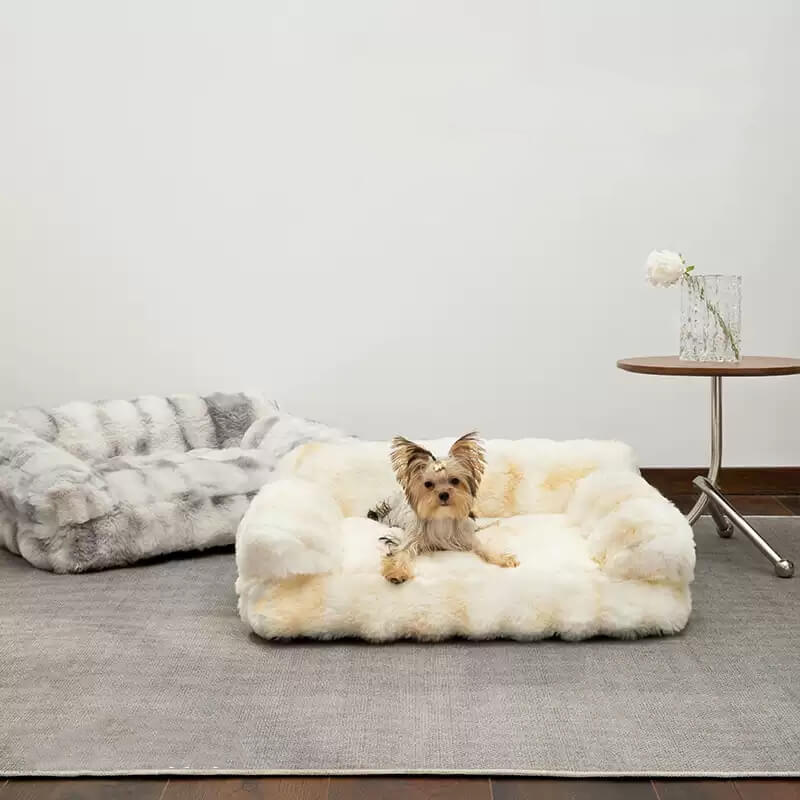 Fluffy Plush Thickened Cozy Pet Calming Bed Dog Cat Sofa Bed