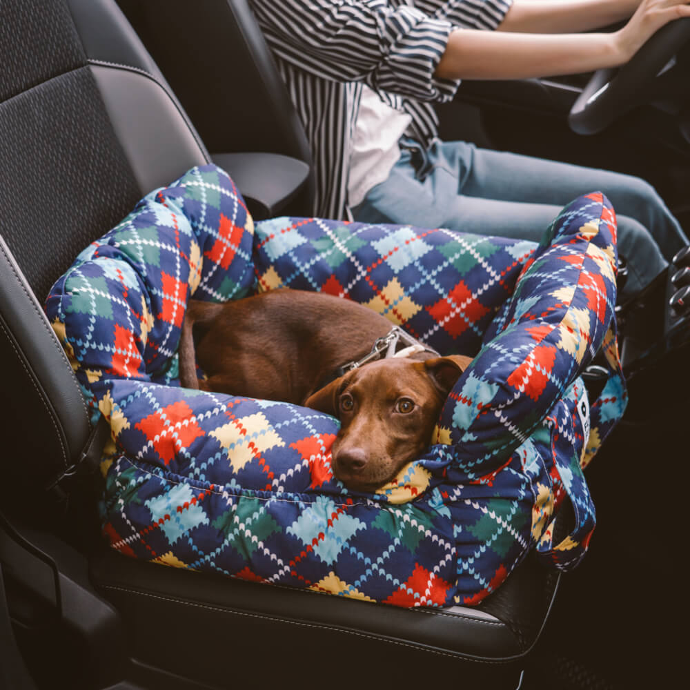 Cama portátil para asiento de coche para perros grandes con refuerzo para mascotas para excursiones de ocio