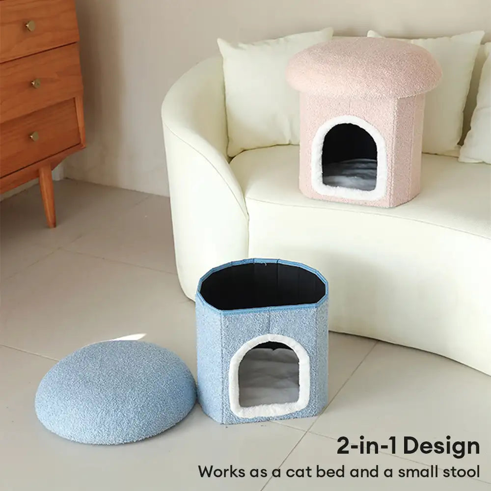 Casa portátil otomana mascota casa plegable cueva cueva de gato