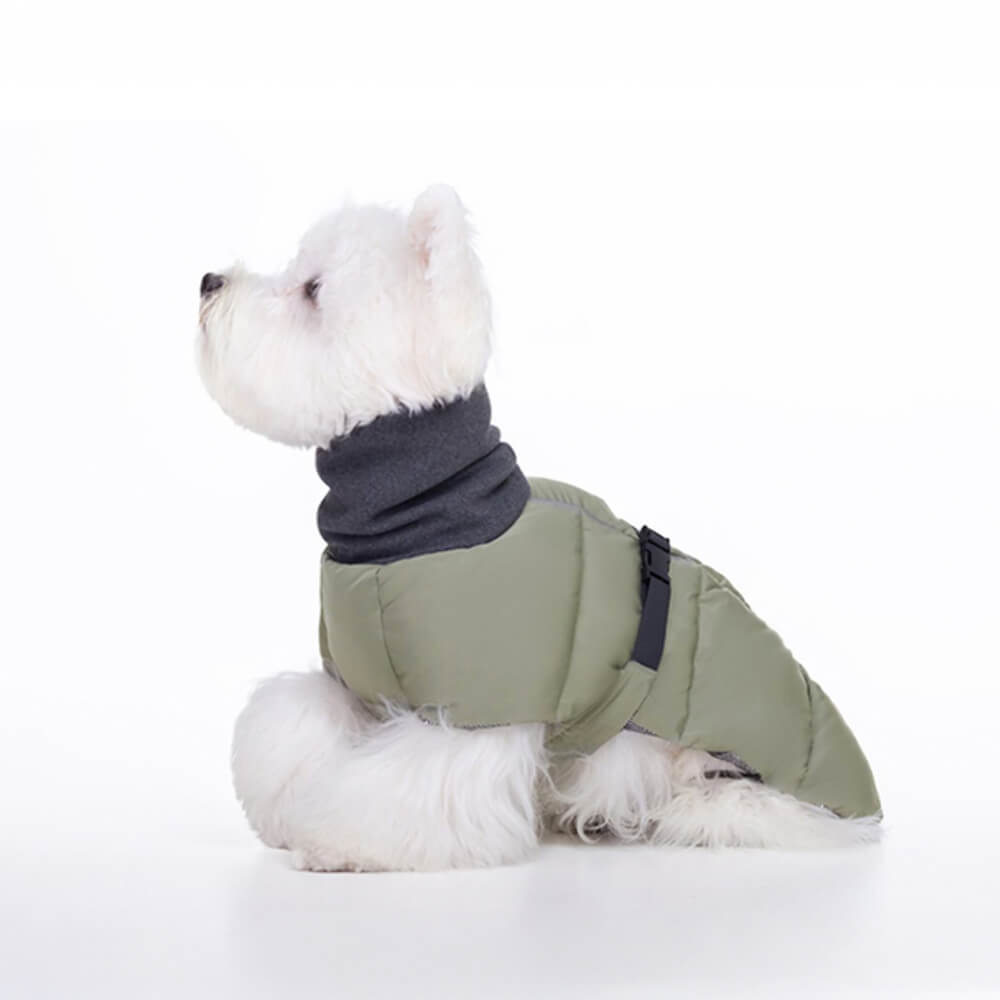 Casual Turtleneck Warm Waterproof Reflective Stripes Adjustable Dog Jacket