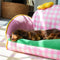 Charming Pink Checkered Washable Dog & Cat Sofa Bed