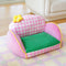 Charming Pink Checkered Washable Dog & Cat Sofa Bed