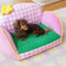 Charming Pink Checkered Washable Dog & Cat Sofa Bed
