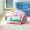 Charming Pink Checkered Washable Dog & Cat Sofa Bed