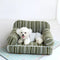 Chenille Striped Jacquard Velvet Dog Sofa Bed for Puppies
