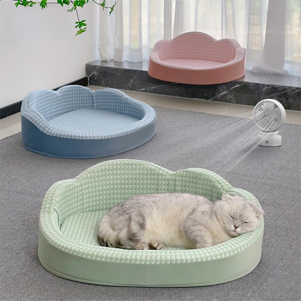 Cloud-Shaped Cooling Reversible Washable Non-Slip Dog & Cat Bed