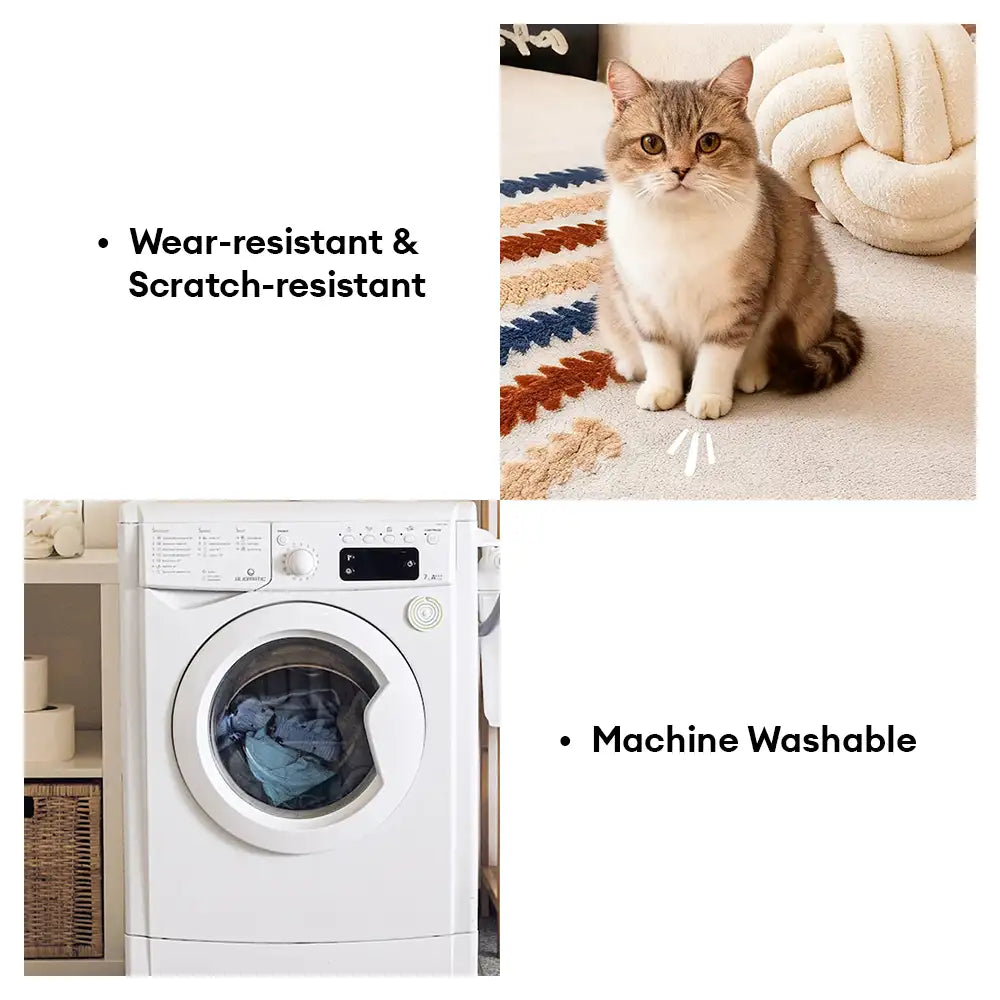 Colorful Color-Blocked Anti-Scratch Plush Sofa Protection Couch Cover