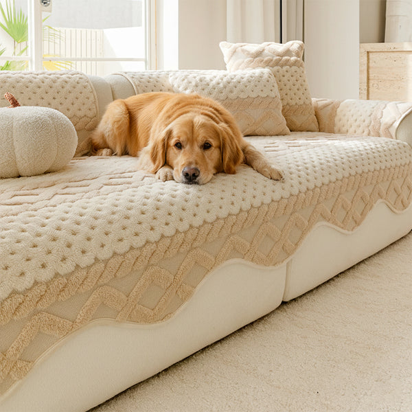 Cookie Comfortable Plush Skin-Friendly Non-Slip Couch Cover