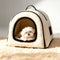 Cozy Enclosed Water-Repellent Washable Cat Cave Deep Sleep Dog Bed