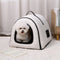 Cozy Enclosed Water-Repellent Washable Cat Cave Deep Sleep Dog Bed