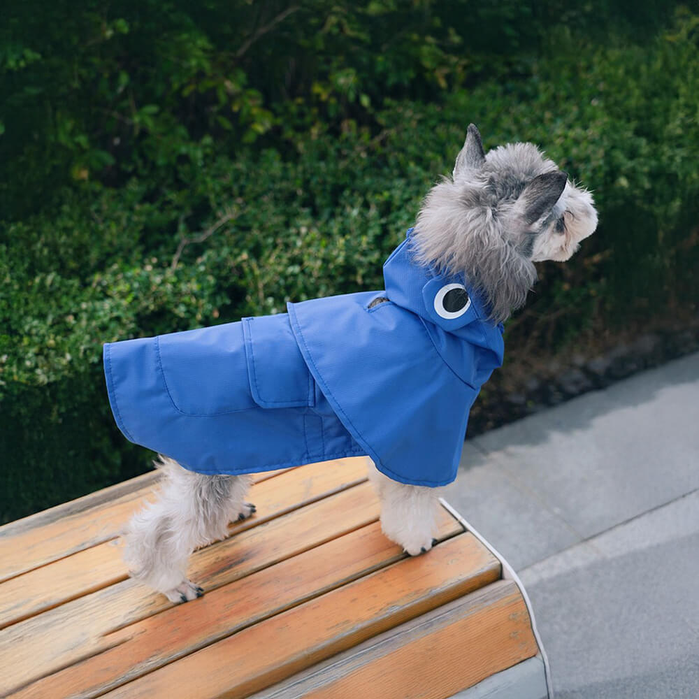 Wasserdichter, leichter Hunde-Poncho-Regenmantel im Frosch-Stil mit Kapuze