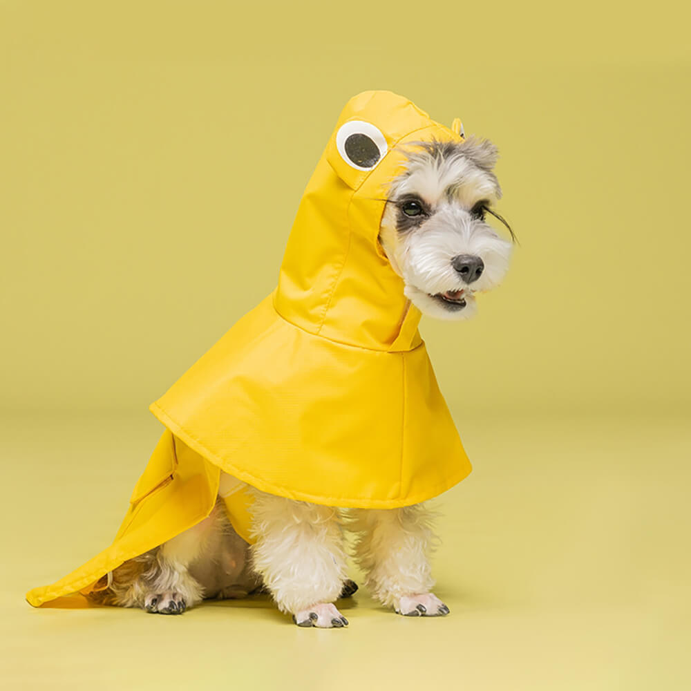 Wasserdichter, leichter Hunde-Poncho-Regenmantel im Frosch-Stil mit Kapuze