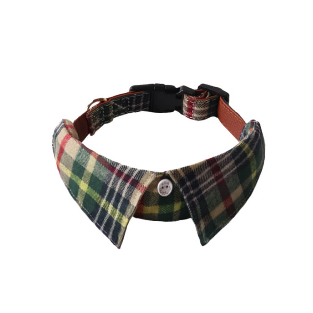 Gentleman's Plaid Handmade Adjustable Dog Collar