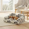 Geometric-Pattern Plush Thermal Removable And Washable Dog Bed