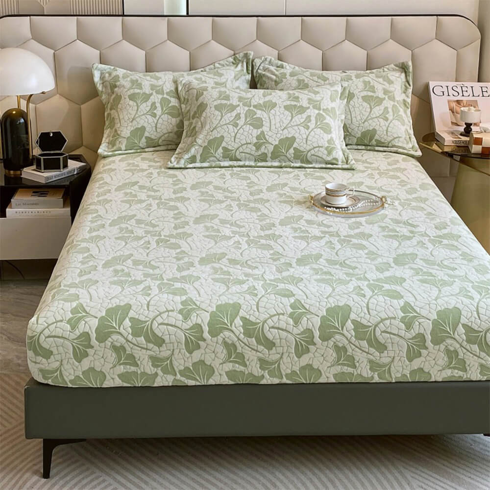 Housse de matelas en microfibre douce et respirante Ginkgo Leaf