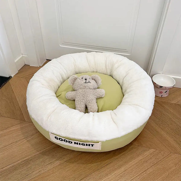 Goodnight Deep Sleep All-around Calming Dog Bed with Bear Toy