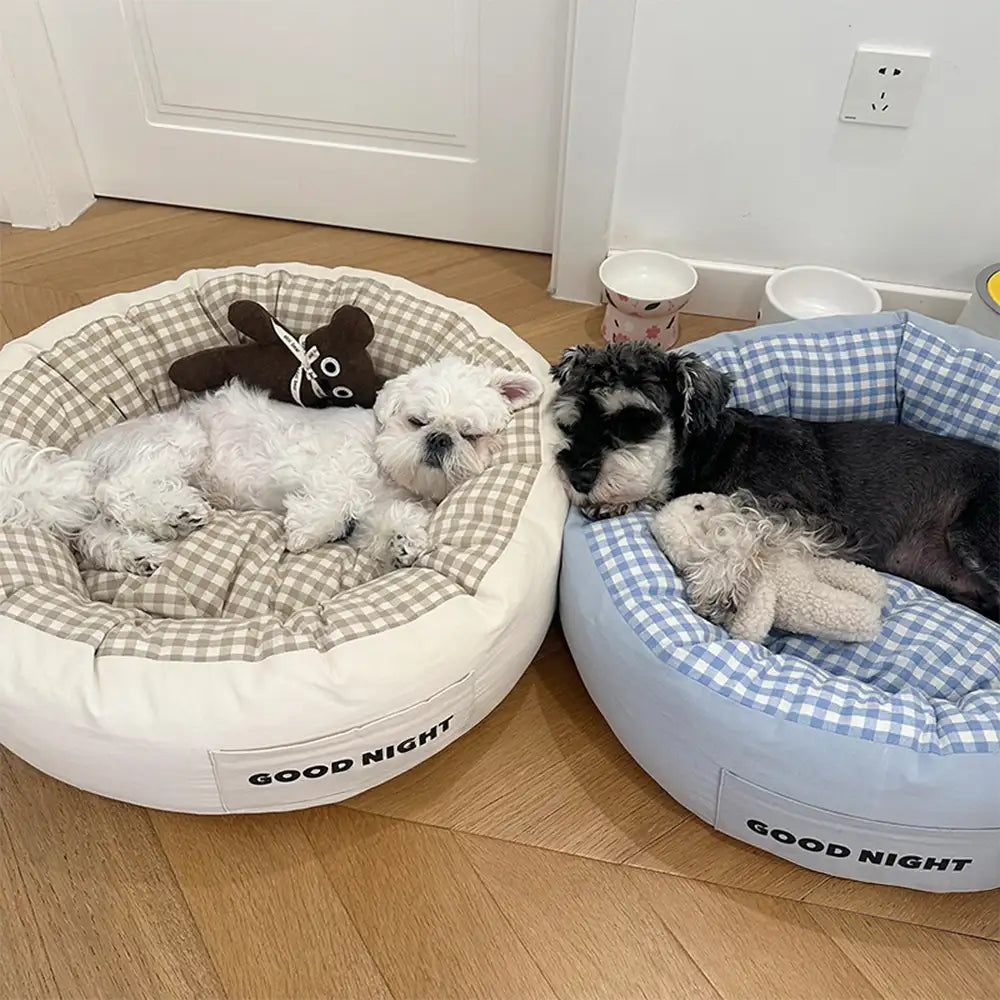 Goodnight Deep Sleep All-around Calming Dog Bed with Bear Toy